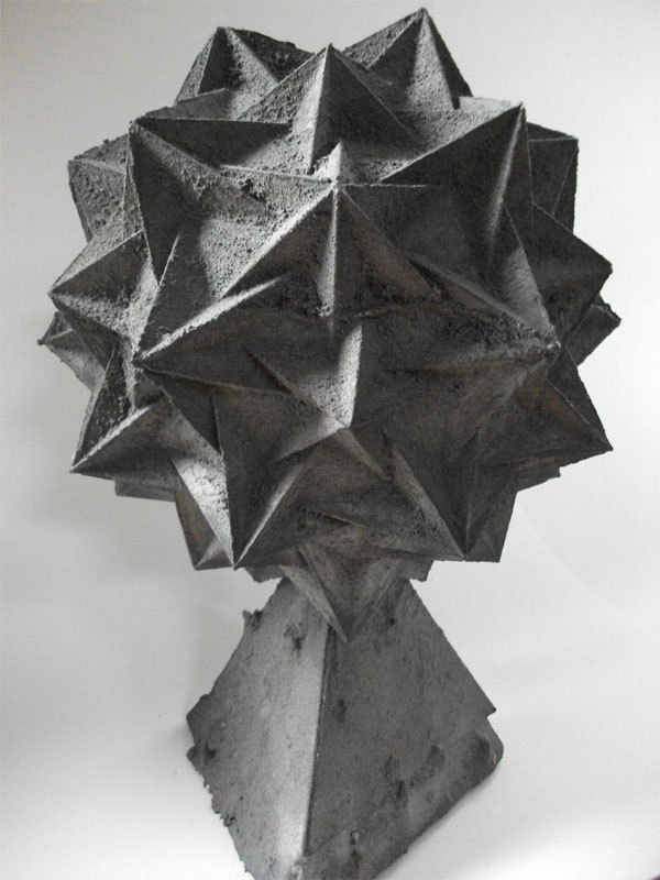 Alex Pentek. Gravity. 2012. cast Iron from paper original at the National Sculpture Factory as part of Iron R. H33cm