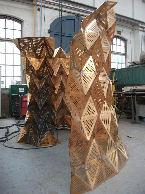 Unfurl, work in progress at the National Sculpture Factory, Cork, Ireland